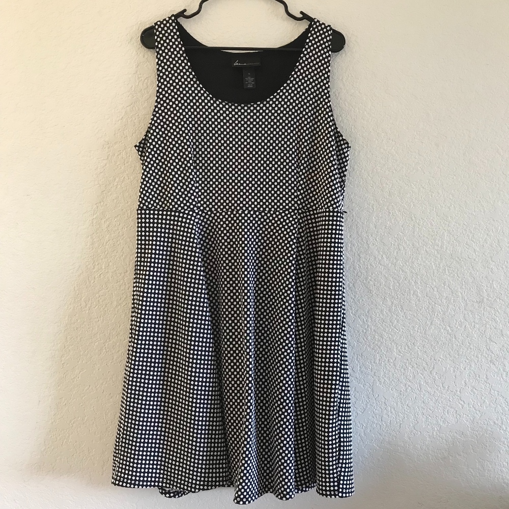 Summer Dress Black Polka Dots Lane Bryant Size 14